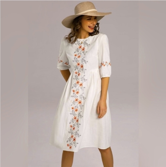Roolee Dresses & Skirts - Roolee cream embroidered dress